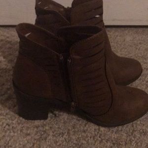 Brand new cognac booties. Memory foam insoles.